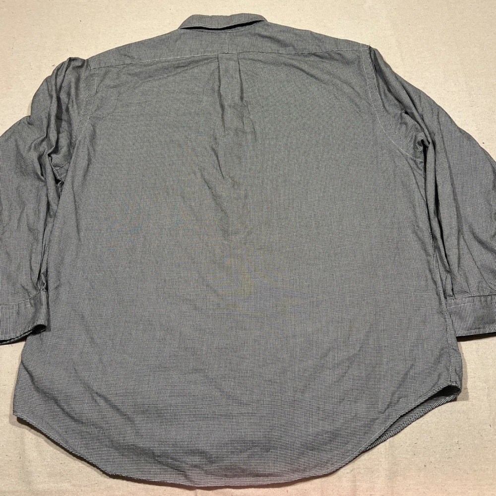Ralph‎ Lauren Mens Yarmouth Button Down Shirt Black White Houndstooth 17 34 35 - Picture 3 of 7